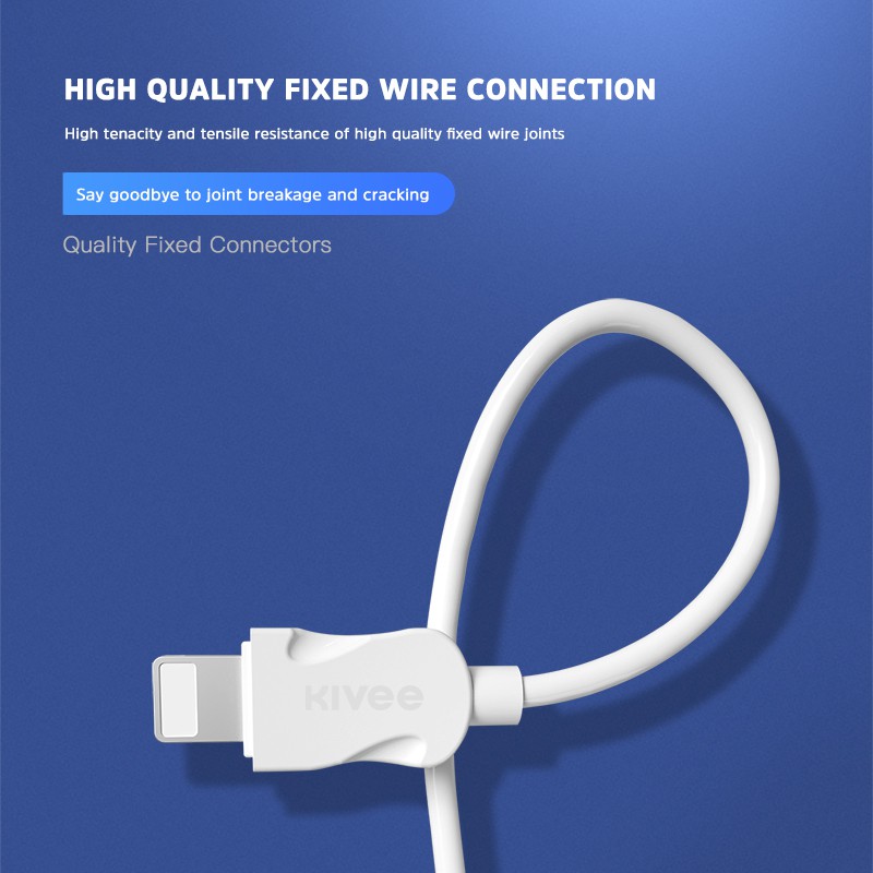 Kivee Kabel Data Android Type-C USB Fast Charging Samsung Xiaomi Oppo Vivo White 2.1A