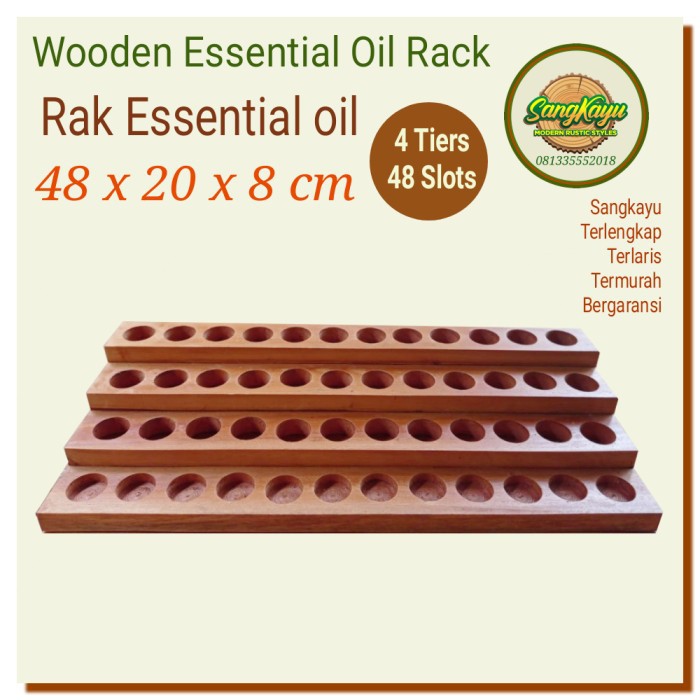 Wooden essential oil rack 48x20x8 rak essential oil kayu rak oil