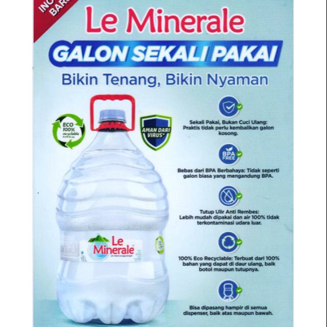 Jual Le Minerale Galon 15lt Le Minerale Galon 15 Liter Le Minerale Shopee Indonesia 4865