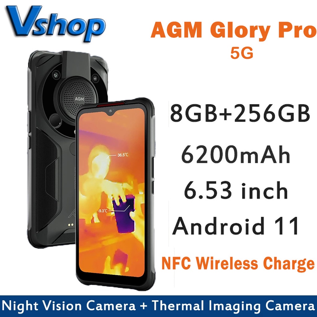 AGM Glory G1 Pro 5G Waterproof Mobile Phone Night Vision Thermal Imaging Camera 8GB+256GB 6200mAh IP