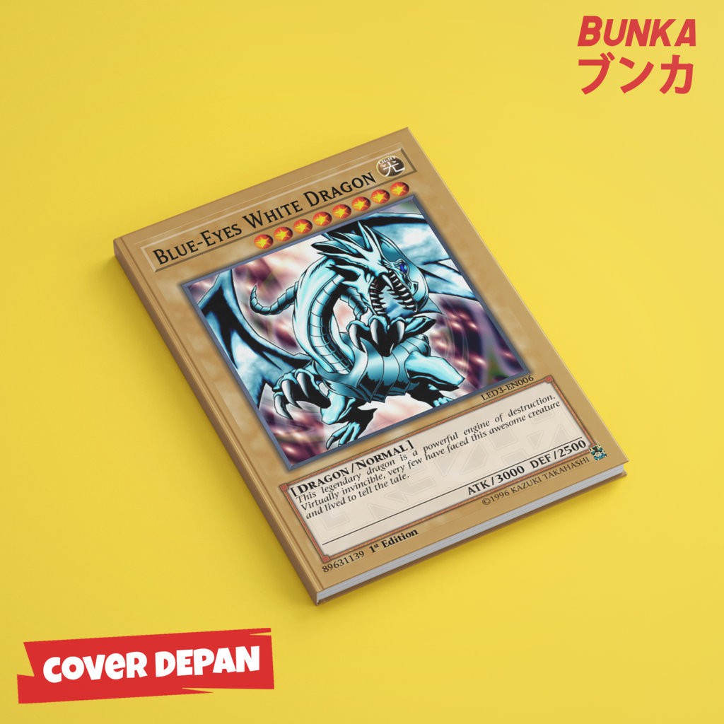 

Notebook Anime Kartu Yugioh Blue Eyes White Dragon Hardcover A5 Buku Tulis Catatan Note Agenda