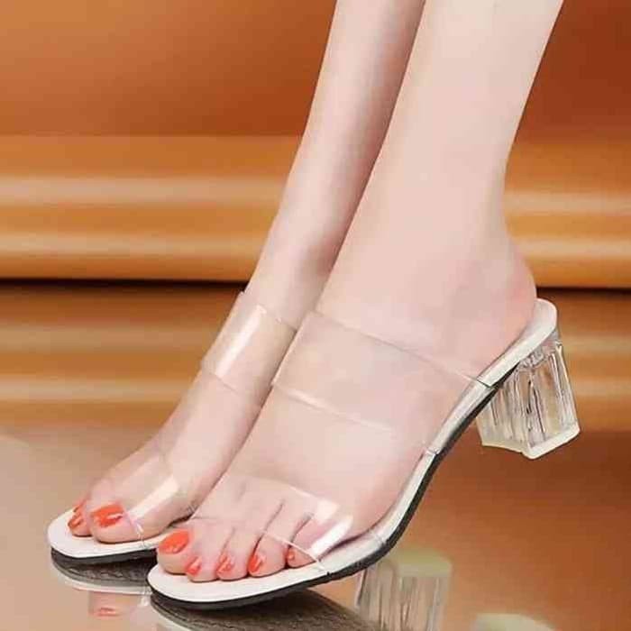 Terbaru Sepatu Heels Wanita Import Hak Tahuwanita Ags 11 - Kuning EO573 Sandal Hak Tahu Kaca Biana S