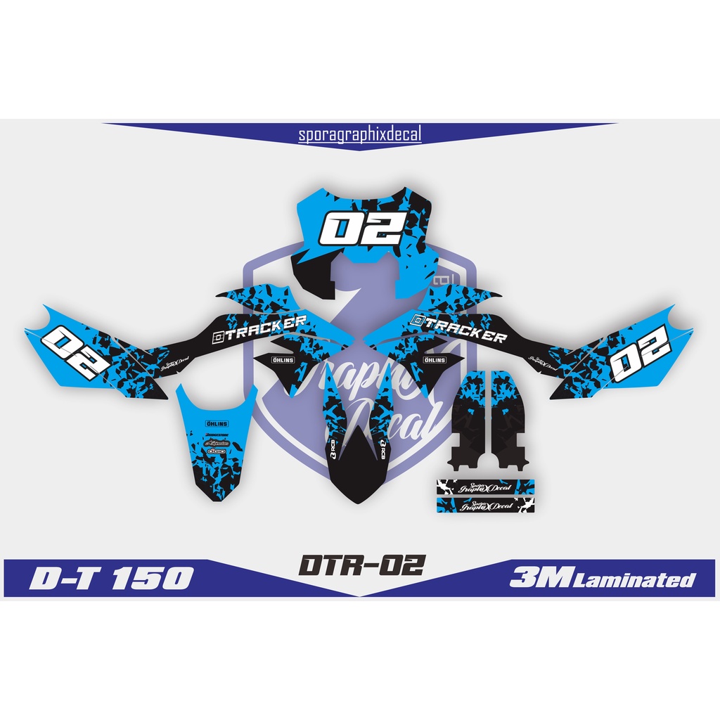 DECAL STICKER MOTOR CROSS D-TRACKER 150 FULLBODY - DESAIN DTR-02