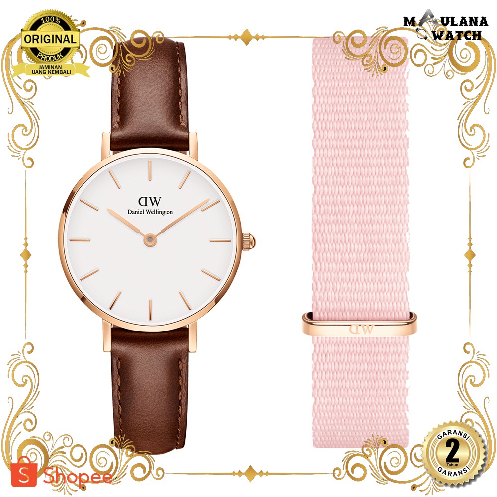 [ ORIGINAL DW - FREE STRAP ] JAM TANGAN PRIA WANITA | RANTAI | KULIT | KARET | MURAH | WANITA PETITE