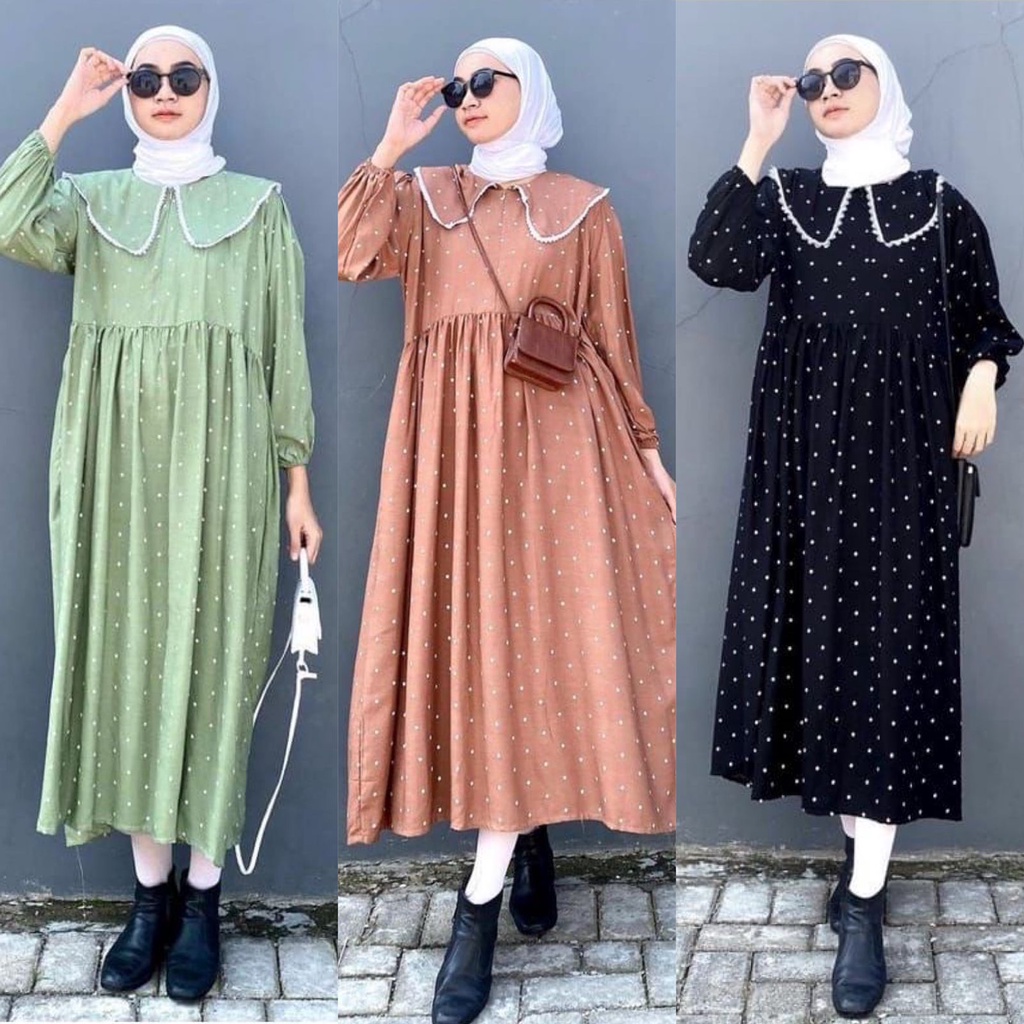 1KG MUAT 4PCS | BINE - SANSO - MOA MIDI DRESS RAYON MOTIF HITS OOTD SELEBGRAM PREMIUM FASHION GROSIR