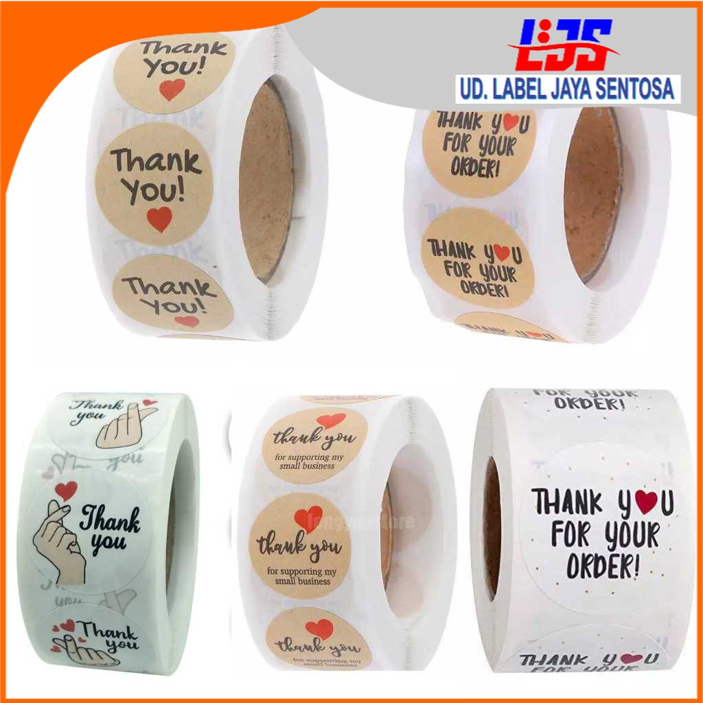 

Thanks u 100 Pcs Sticker Segel Label Thank You For Your Order / Stiker Label Thx For Ur Order Label Jaya