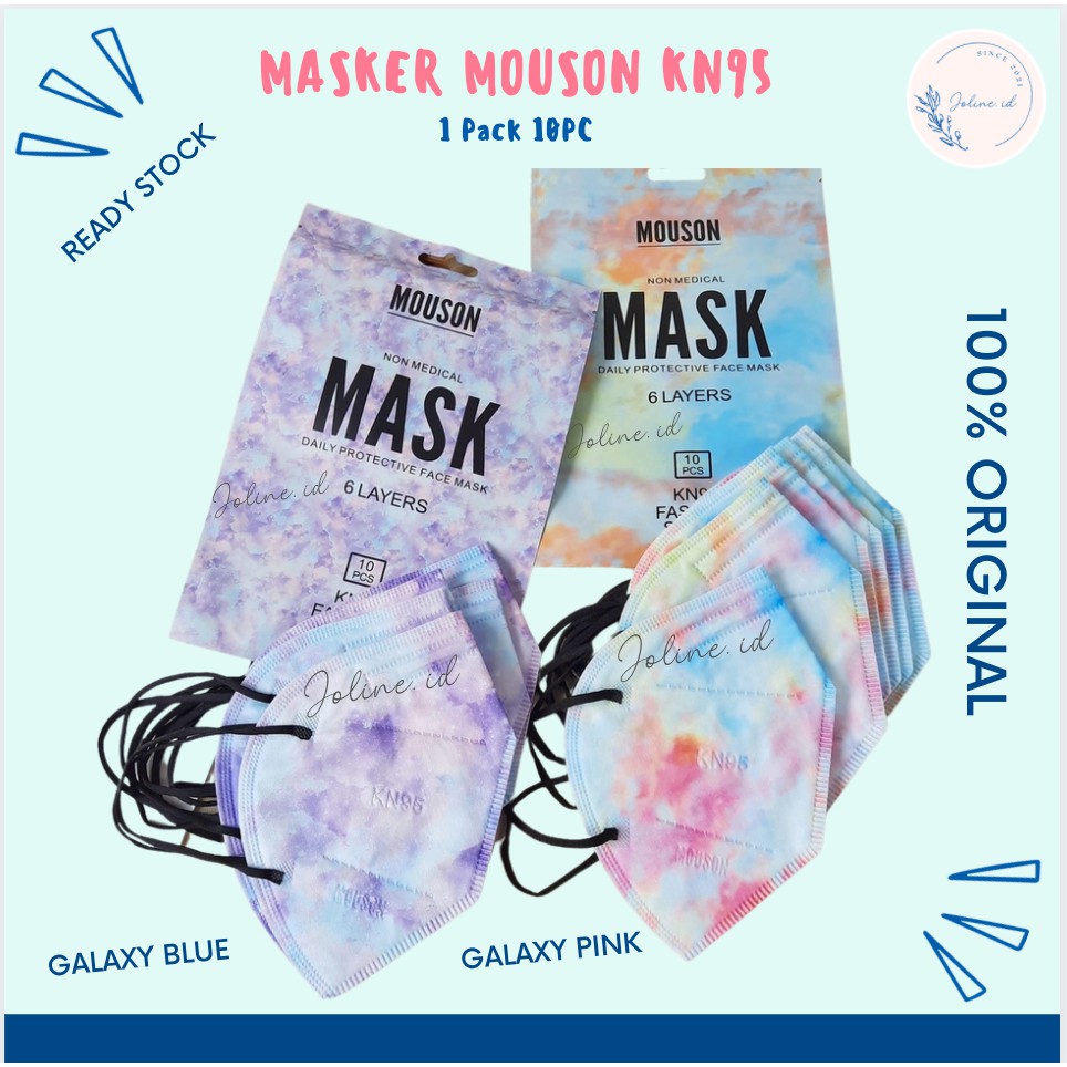 Masker Mouson KN95 Motif Galaxy 5Ply 1Pax Isi 10Pcs / Masker Mouson KN95 5Ply Galaxy Warna Warni Full Color