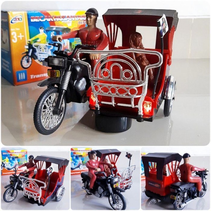 mainan anak becak motor / Mainan becak motor Bump &amp; Go / mainan ada musik + led