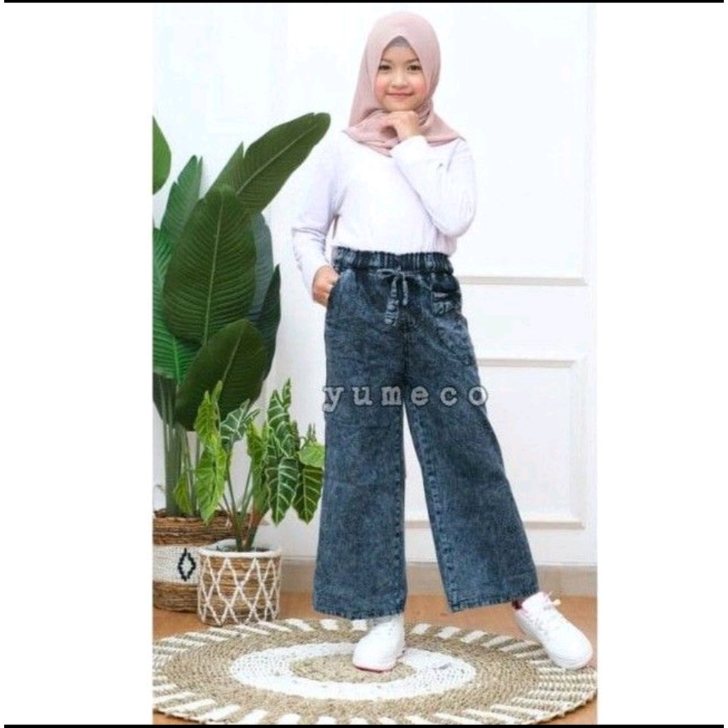 Kulot Zilo Snow / Kulot Jeans Snow Anak TANGGUNG /Kulot levis Snow Anak Usia 8-14 Tahun / Kulot Levi-1