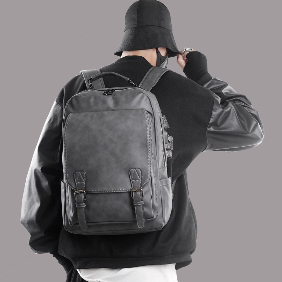 Tas Ransel Kulit Pria Tas Pria Backpack Pria Tas Kulit ARMOUR GRAY