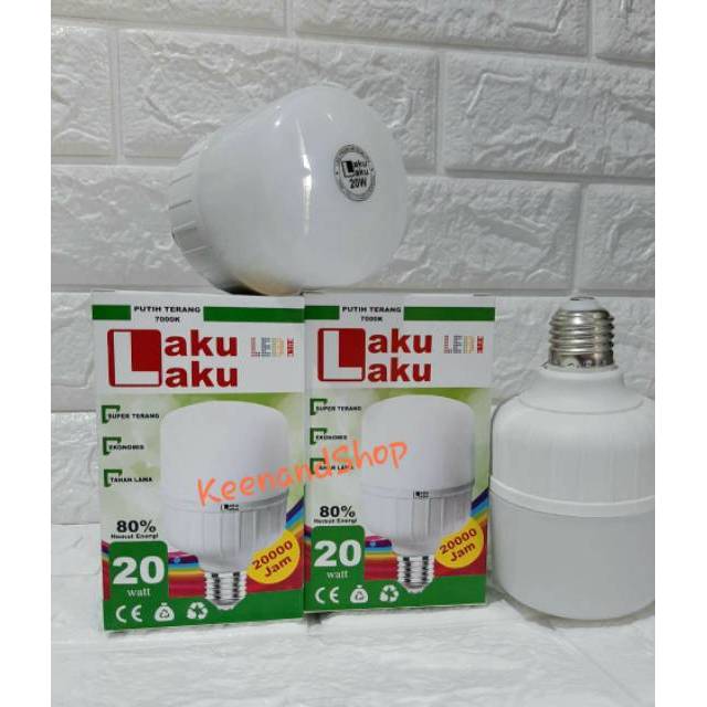 (GRATIS BoubleWarp) Lampu LED 20 watt kapsul Putih Super Terang