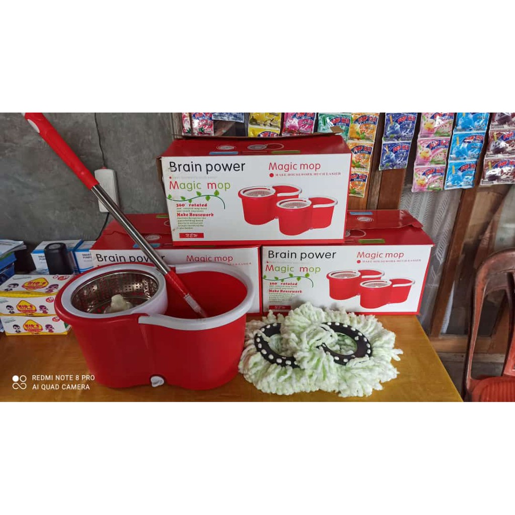 Super Mop Alat Pel Lantai Putar Alat Pel Otomatis Pel Stainless Pel stainless