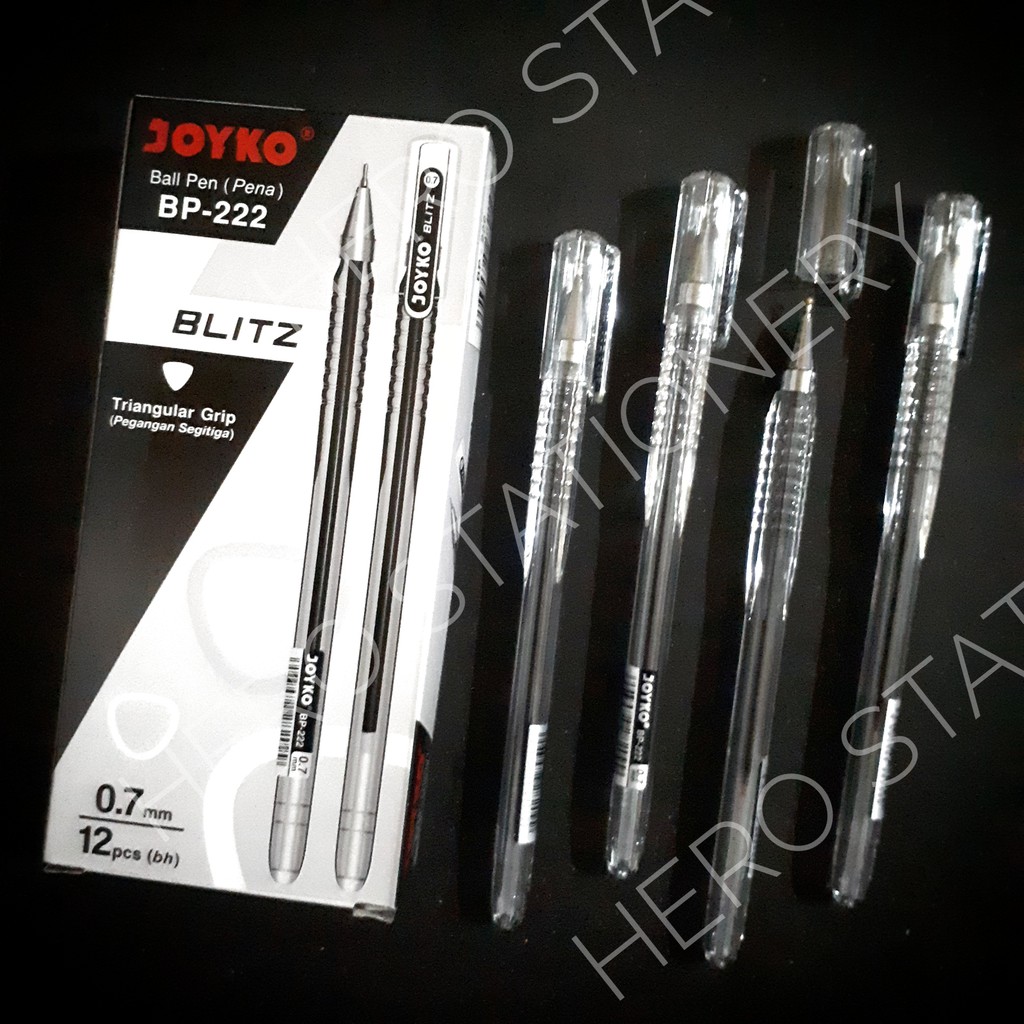 

Pena ballpoint pen joyko blitz grip triangular 0.7 mm BP-222 . 12 unit