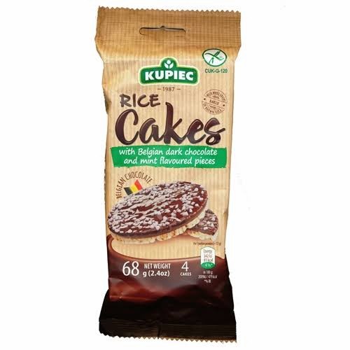 

Kupiec Rice Cakes with Belgian Dark Chocolate and Mint Flavoured 68gr