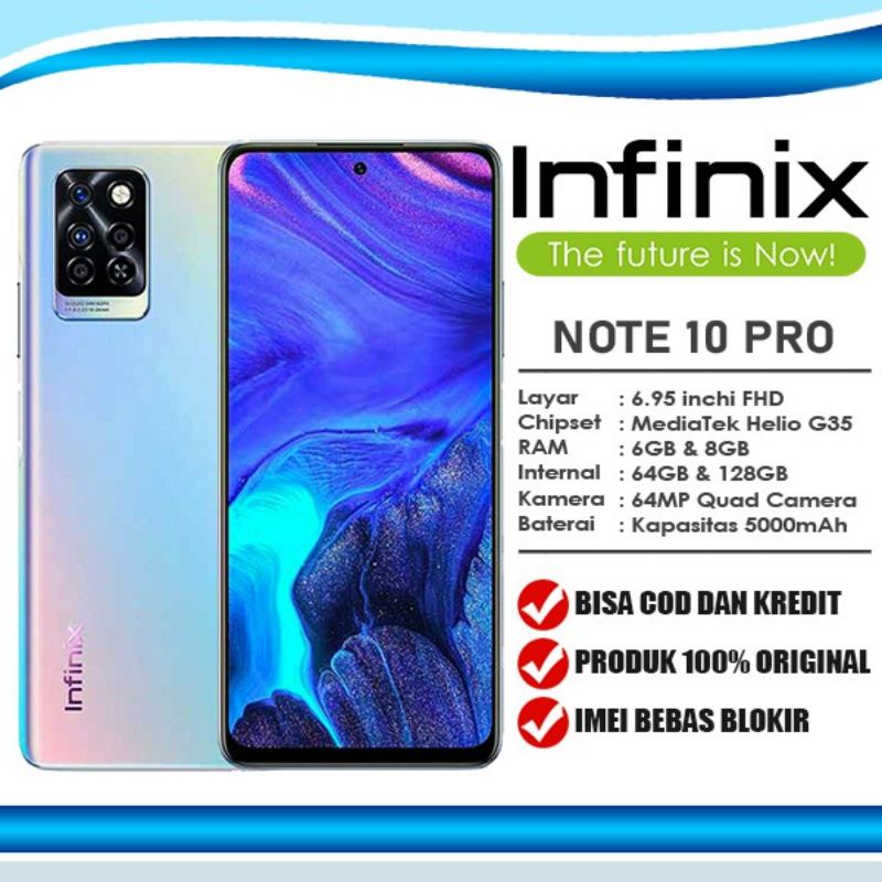 HP INFINIX NOTE10 NOTE 10 PRO  NOTE10PRO 10PRO RAM 8GB 8/128 GARANSI RESMI ORIGINAL 100% NEW BARU HITAM BLACK