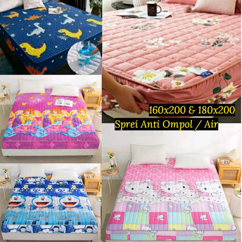 Sprei Sultan Waterproof anti ompol anti tahan air size 180x200 Seprei Adem full Karet-2