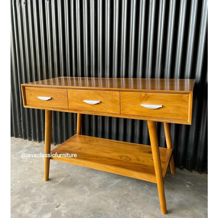 MEJA CONSUL SERBAGUNA MINIMALIS BUFET KONSOL TV KONSUL RETRO KAYU JATI NATURAL PAJANGAN RUANG TAMU-2