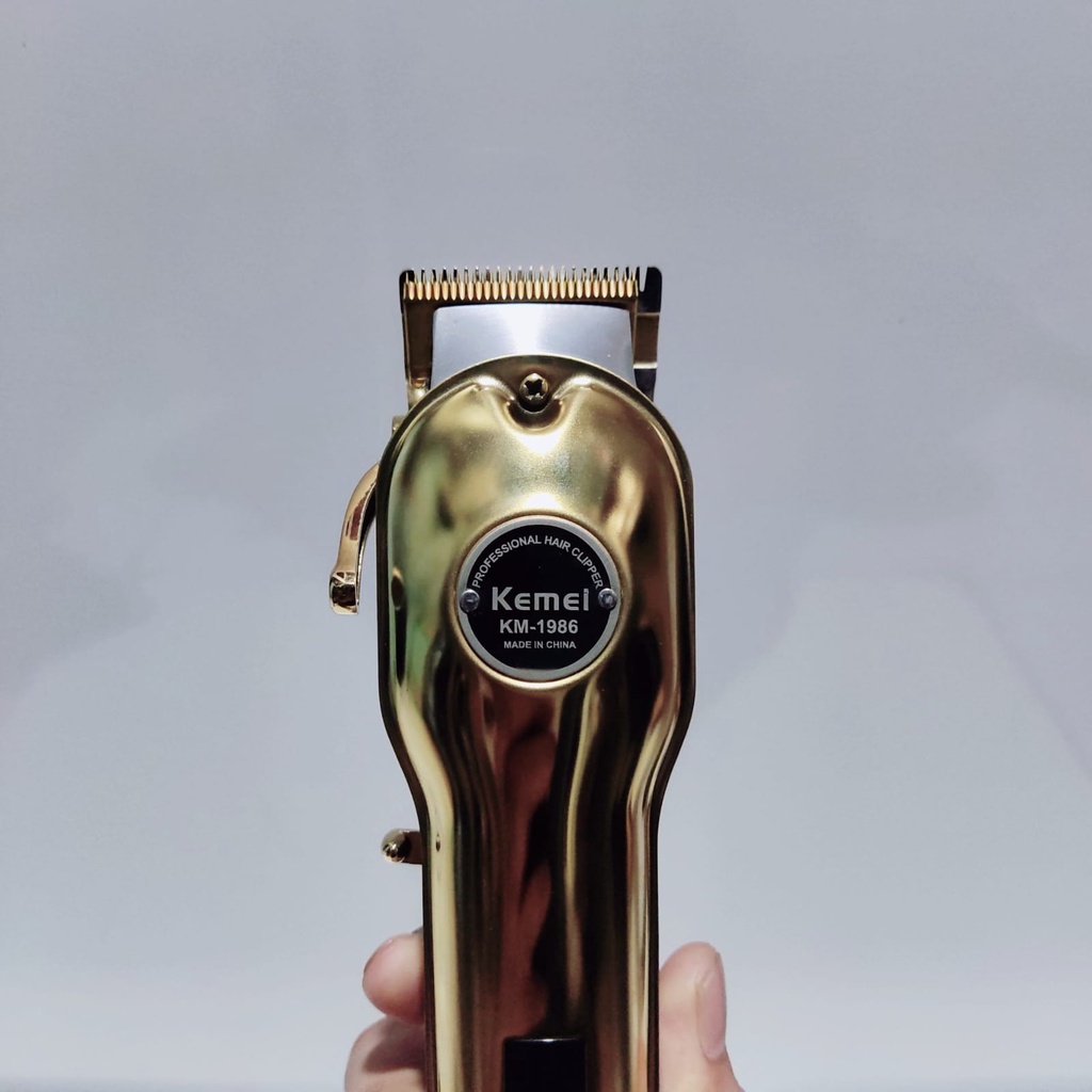 PROMO!! KEMEI KM 1986 STEEL MESIN CUKUR RAMBUT CHARGER HAIR CLIPPER CUKURAN CAS