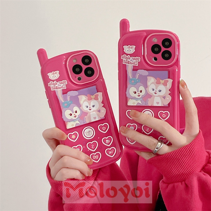 Kartun Disney LinaBell StellaLou Casing Ponsel Kompatibel Untuk iPhone XR 11 7 8 Plus 12 13 14 Pro MAX X XS MAX SE 2020 Kepribadian Retro Pola Seluler Glossy Lembut TPU Cover