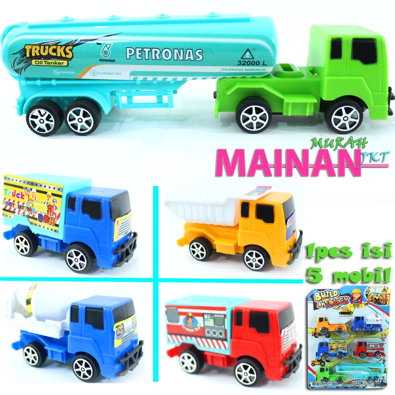 MAINANKEI MAINAN ANAK MURAH BUILD A TRUCK OCT6339 MAINAN ANAK MOBIL MOBILAN TRUCK SET ISI 5 BUILDING SERVICE