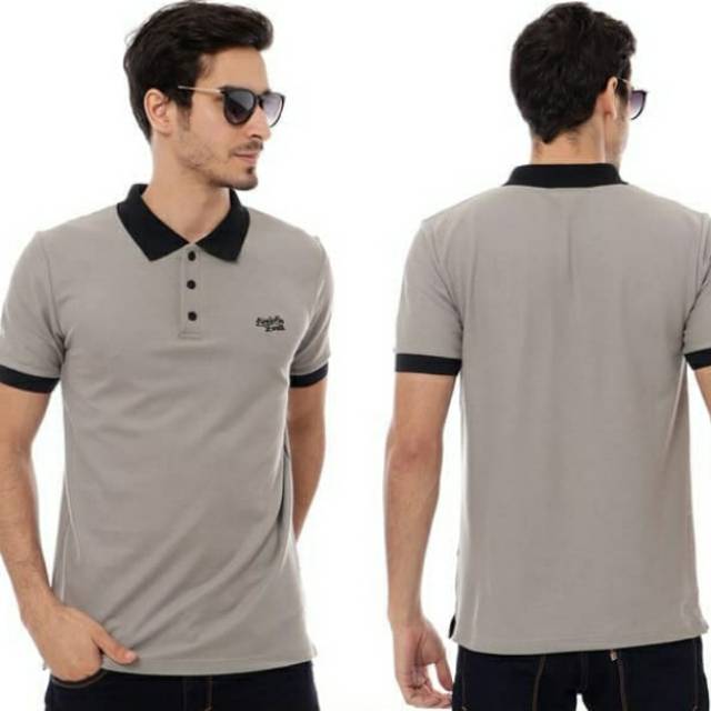 Kaos polo pria gray abu