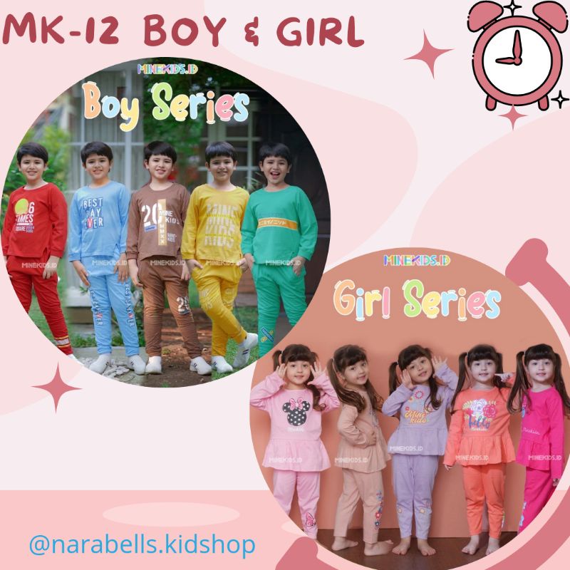 [ CASUAL ICONIC MK-12 ] By MINEKIDS  SETELAN CASUAL ANAK MINEKIDS TERBARU BOY AND GIRL USIA 4-12 TAH