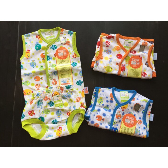 BY-4753 Setelan Kutung Merk Velvet Fish/Baju Bayi/Kado/Perlengkapan Bayi Lahir Murah