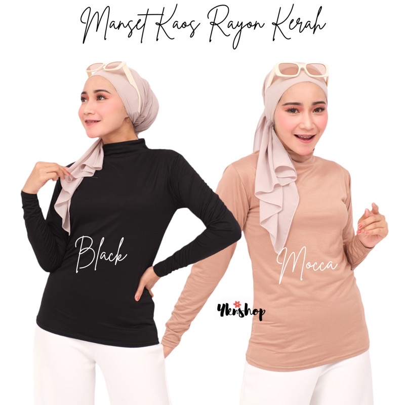 Manset Kaos Wanita bahan Rayon Kerah size XXL LD 92cm