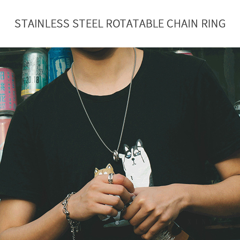 Cincin Rantai Pembuka Botol Bahan Titanium Steel Gaya Hip Hop Untuk Unisex ANTOP