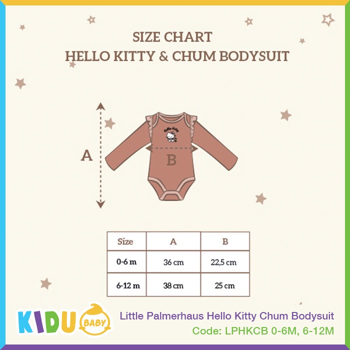 Little Palmerhaus Hello Kitty Chum Bodysuit Baju Bayi Anak Perempuan Kidu Baby