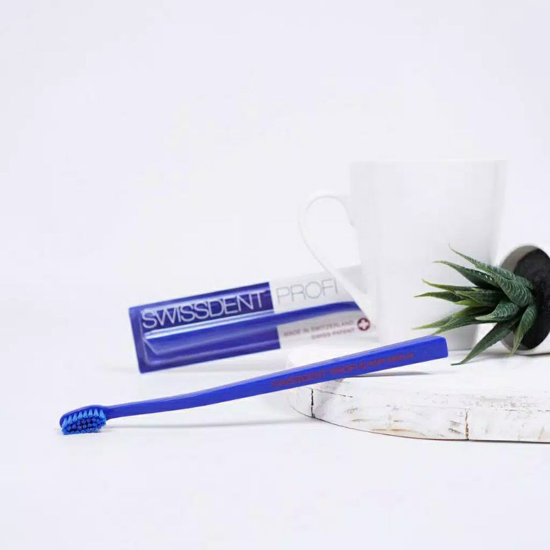 SWISSDENT Colours ( BLUE BLUE ) Toothbrush - Sikat Gigi