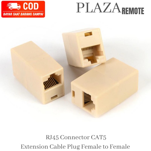 BAREL CONNECTOR RJ45 FEMAIL TO FEMAIL CAT5 / 5E / 6 / 6a Ethernet LAN EXTENTION CREAM