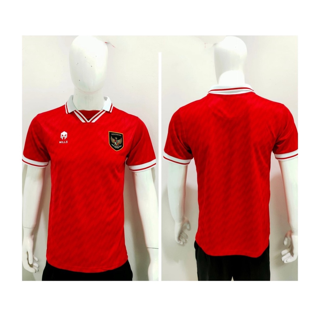 jersey futsal pria kaos sepak bola club baju timnas GARUDA Indonesia atasan GO wanita dewasa t-shirt seragam custom jersy outfit klub olahraga kostum jarsey soccer pakaian oblong sports suit apparel national team INA merah polos