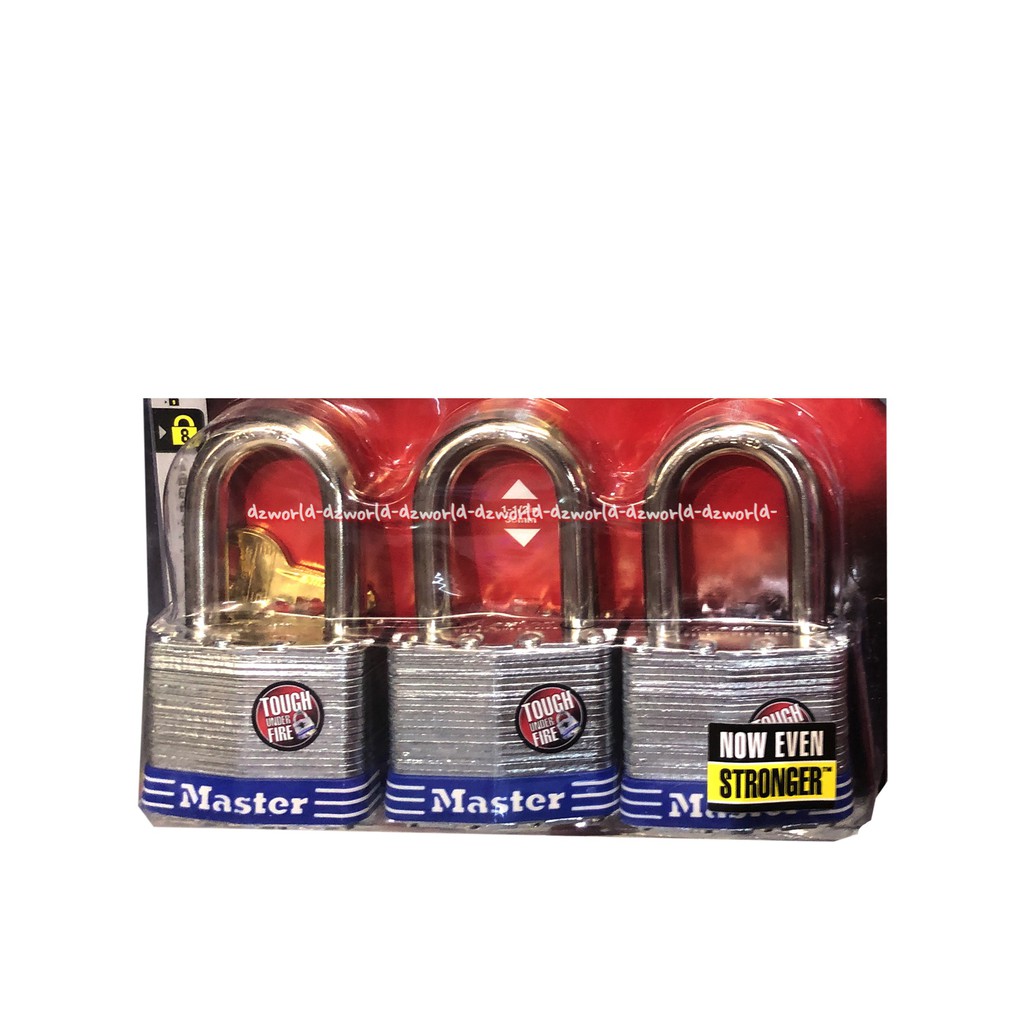 Master Lock Padlock Gembok 38mm 3pcs Dengan Kunci Yang Sama Masterlock Pad Lock Gembok Stainless Stell Besi Anti KArat