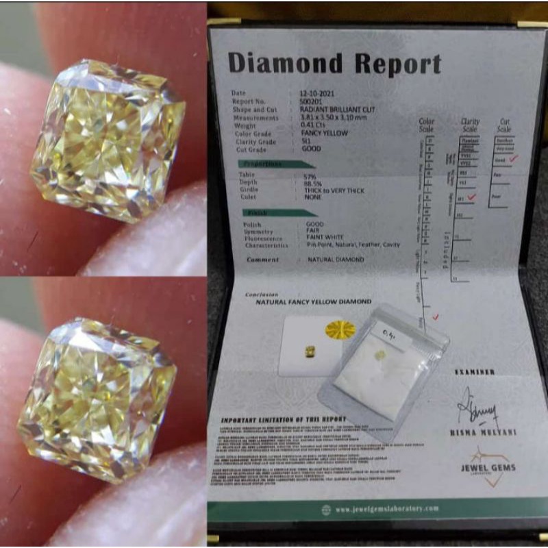 Batu Berlian Diamond asli sertifikat
