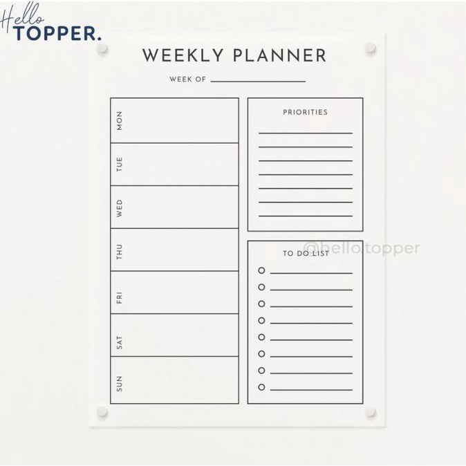 

Weekly Planner Daily Planner Akrilik | Wall Planner | Papan Jadwal helloto99 Segera Beli
