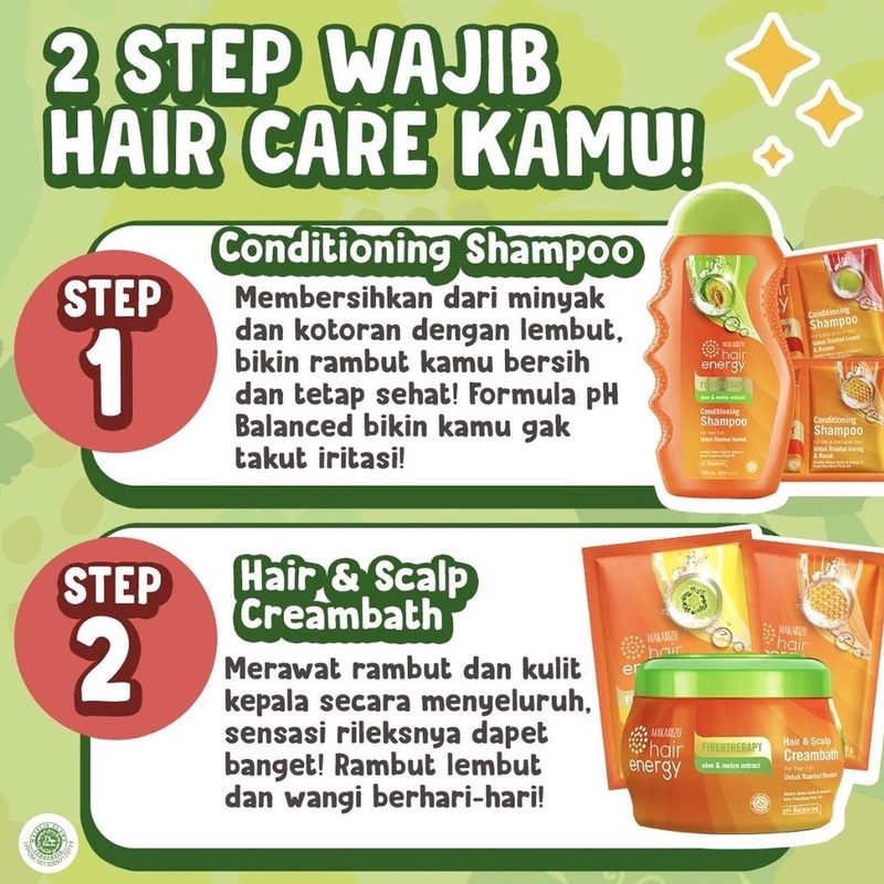 Ningrum - MAKARIZO Hair Energy Shampoo Botol 170ml dan 330ml Shampo Sampo Pembersih Rambut 2in1 - 6304