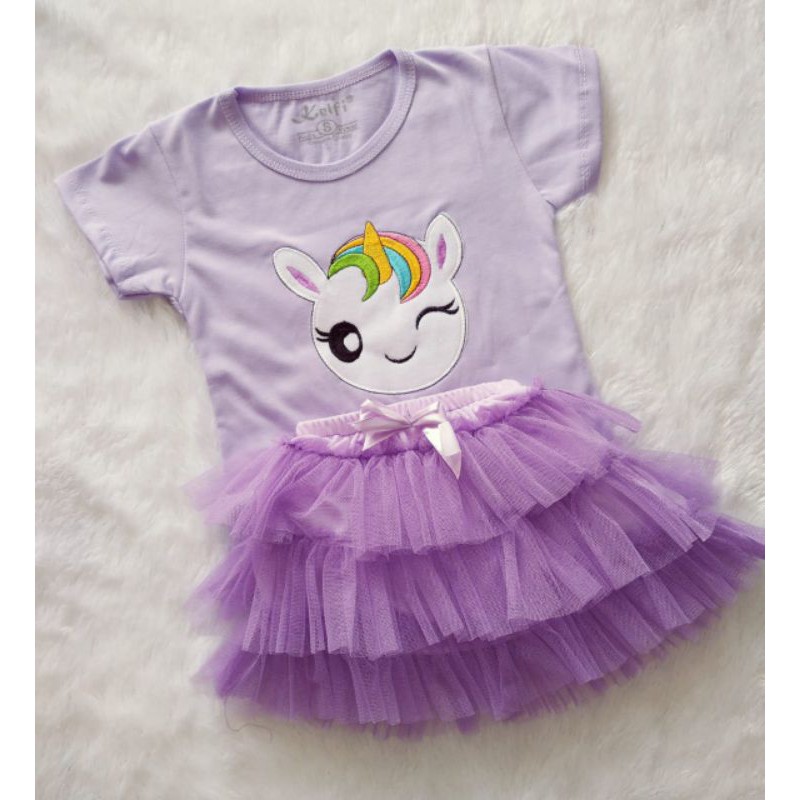 ROK TUTU ANAK / SET ROK TUTU + KAOS BORDIR 0-1,5 TH
