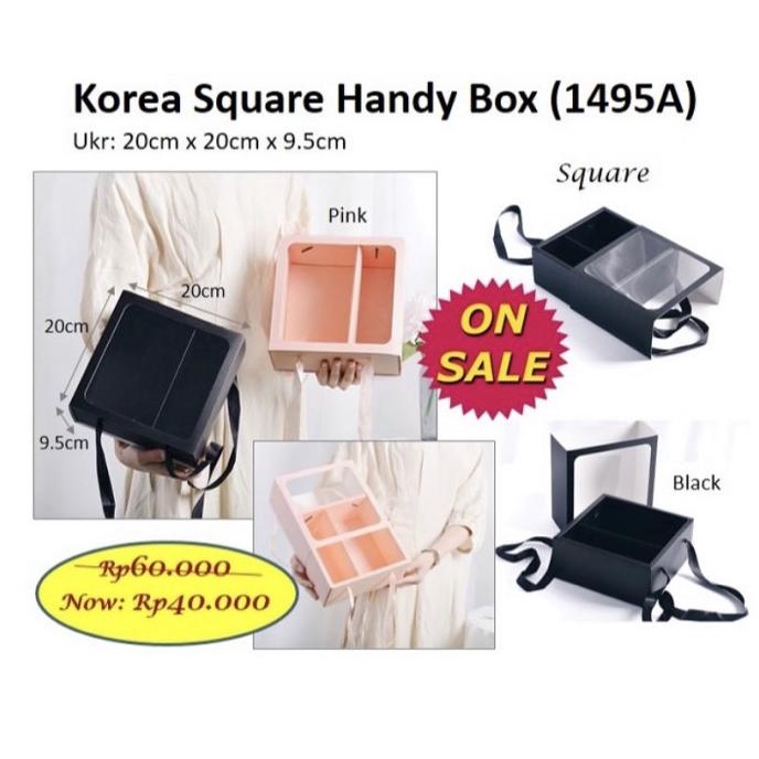 

[COD] Kotak Korea Square Handy Box Aesthetic Kado Bunga (1495A) [COD]