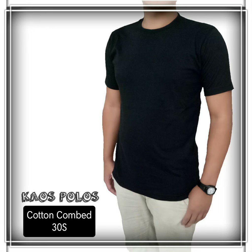 Kaos Polos Cotton Combed 30s HITAM