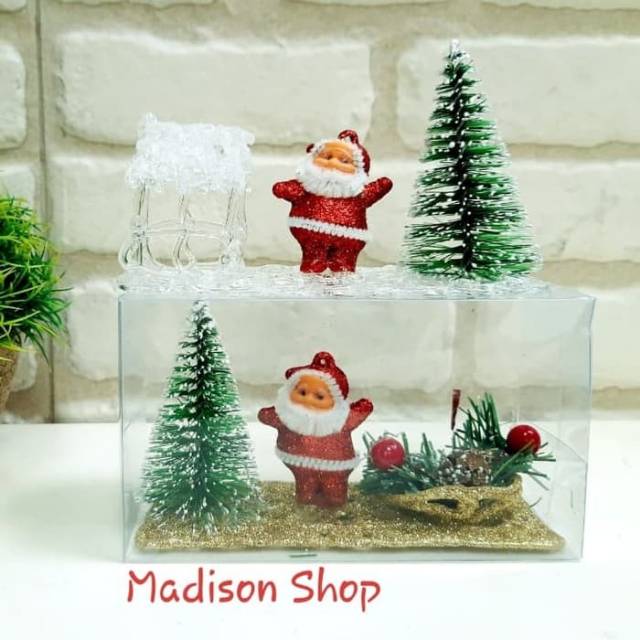 Pajangan Kue Santa Christmas Tree Salju Cake Topper Natal Hiasan Murah