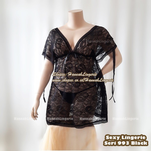 L XL XXL XXXL Premium Halus / Hannah Lingerie Big Size Sexy Original Baju Tidur Seksi Transparan 993