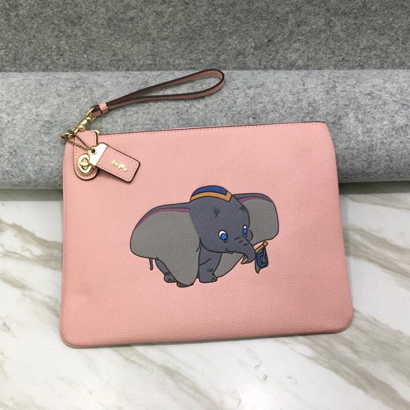 COACH x Disney Dumbo Turnlock Wristlet Clutch Pouch ORIGINAL FO ORI AUTHENTIC
