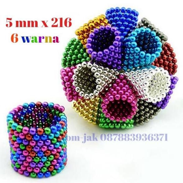 BOLA MAGNET WARNA 5mm / Magnetic Ball / magnet ball 216pcs 5mm