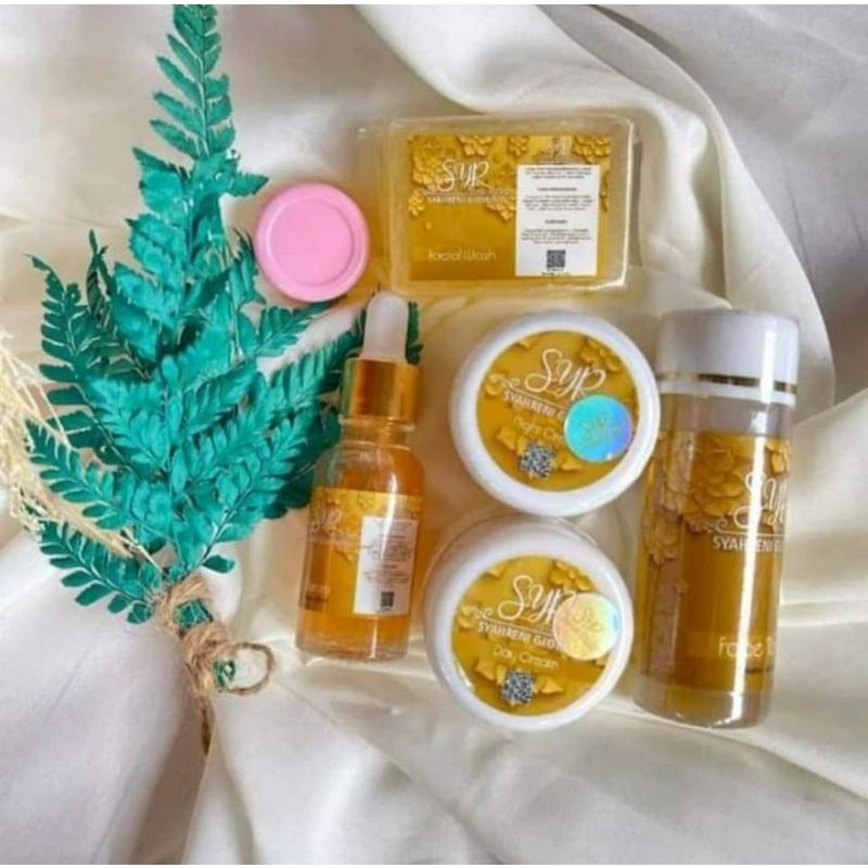(COD) BPOM Paket Lengkap Skincare Syahreni Glowing Super Lengkap Komplit SYR original 100% Asli Ori Serum Gold Terbaru 2021 Versi Syahraeni Grosir Wajah Face mengatasi Jerawat Beruntusan Flek Hitam membandal perawatan terbaik Aman Skin Care Medan Resmi-1
