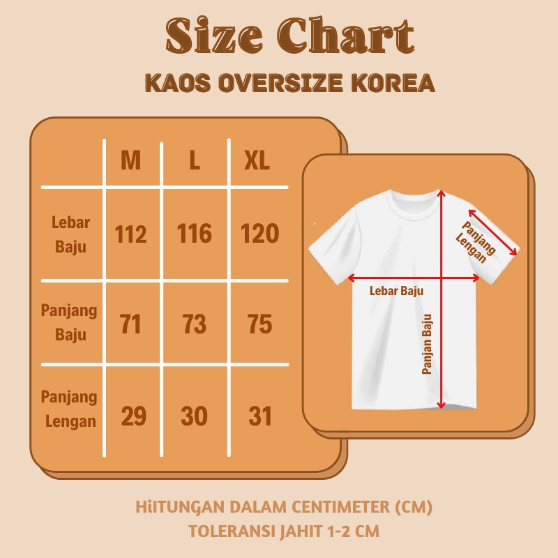 Diraya Kaos Oversize Korea Pria &amp; Wanita Unisex Cotton Combed Premium Big Size Korean Style Tshirt