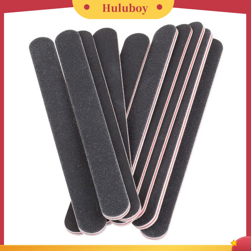 Huluboy Huluboy♡ 10pcs Kikir Kuku Bulat 100 / 180 Grit Untuk Manicure