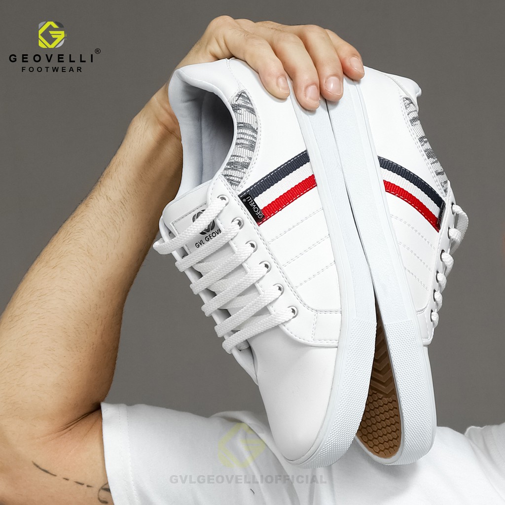 GEOVELLI | Sepatu Putih Sneakers Pria DISTRO BANDUNG Kualitas ORIGINAL High Quality