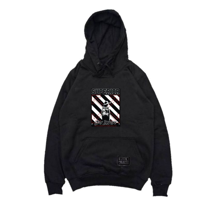 Superior Hoodie black motif