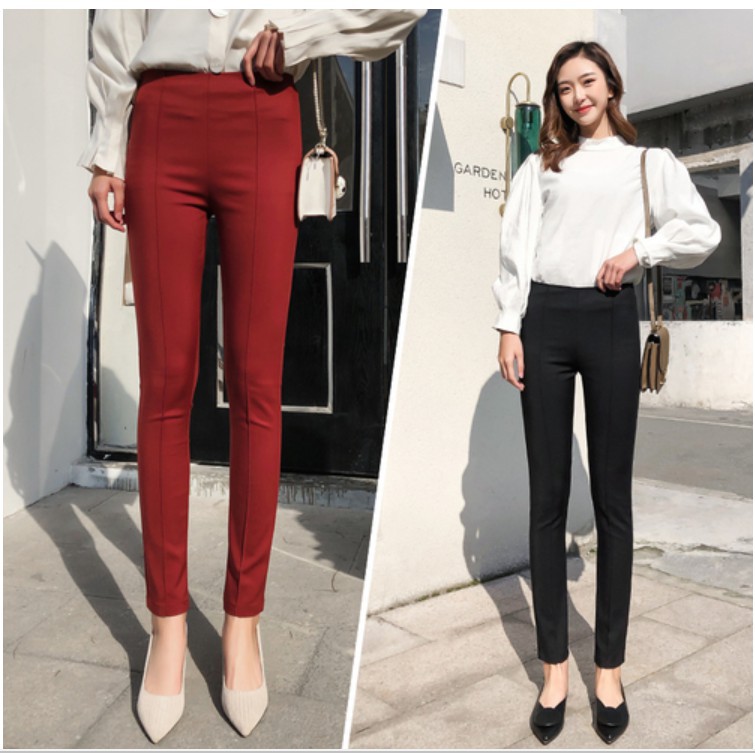 Celana Panjang Wanita Model High Waist dengan Potongan Celana Panjang Wanita Model High Waist dengan Potongan